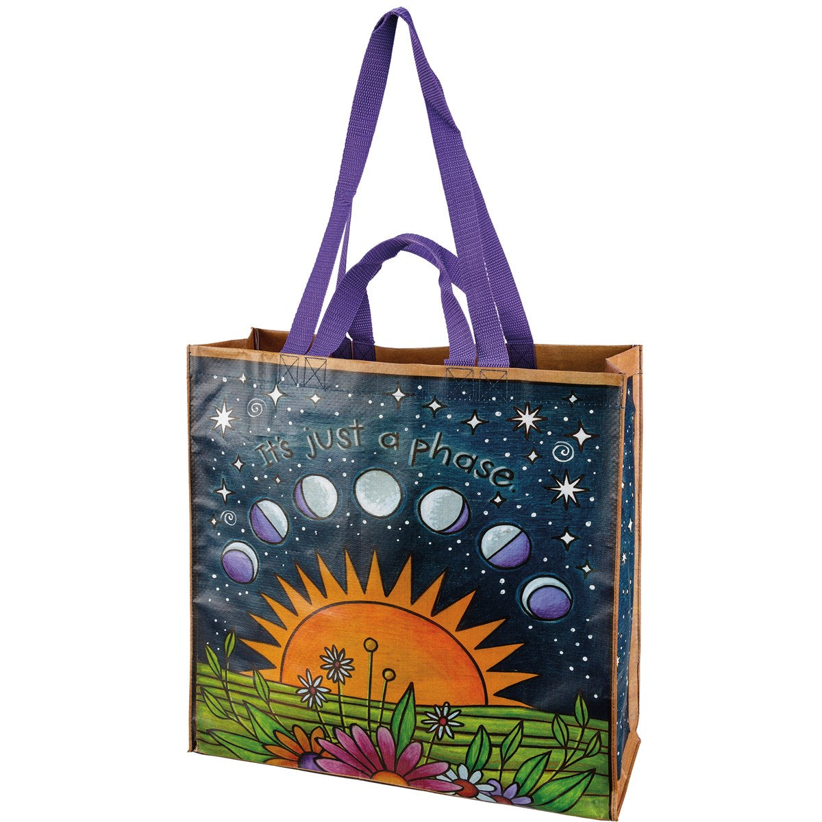 Never Stop Looking Up Market Tote | Shopping Grocery Bag | 15.50" x 15.25" x 6"