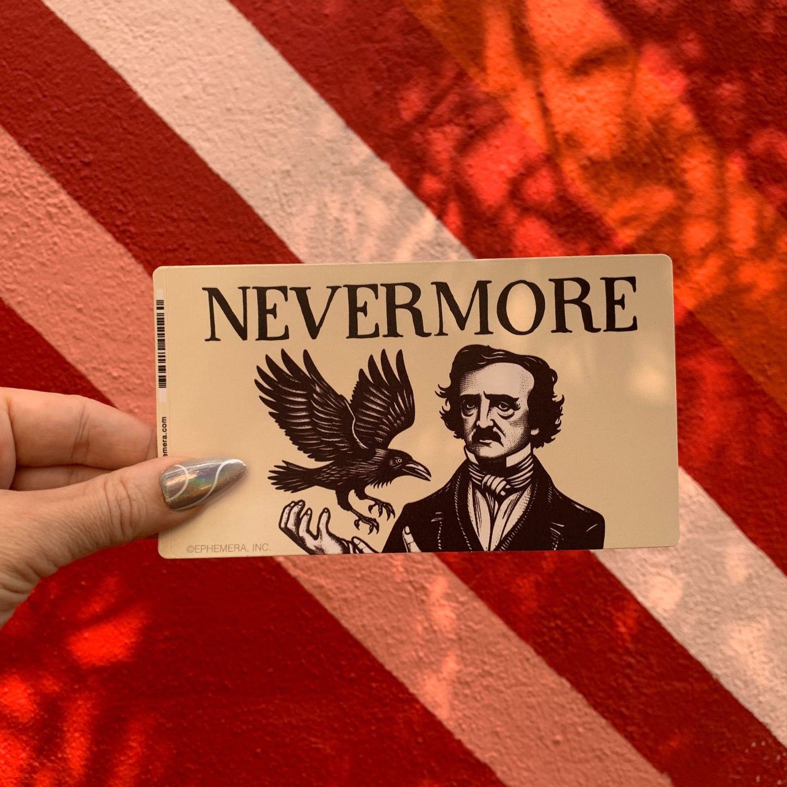 Nevermore Vinyl Sticker | Rectangular Large Size Decal | 6" x 3.4"