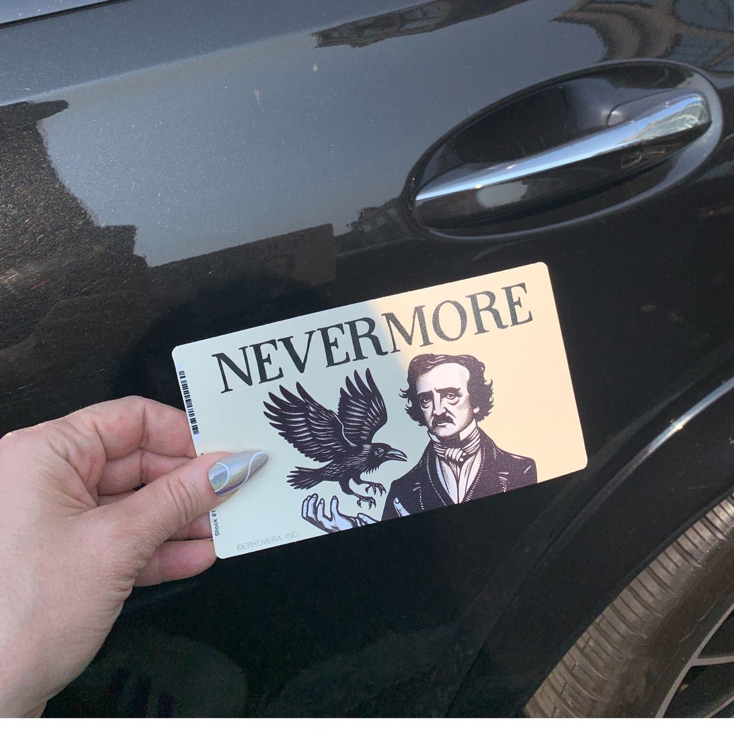 Nevermore Vinyl Sticker | Rectangular Large Size Decal | 6" x 3.4"