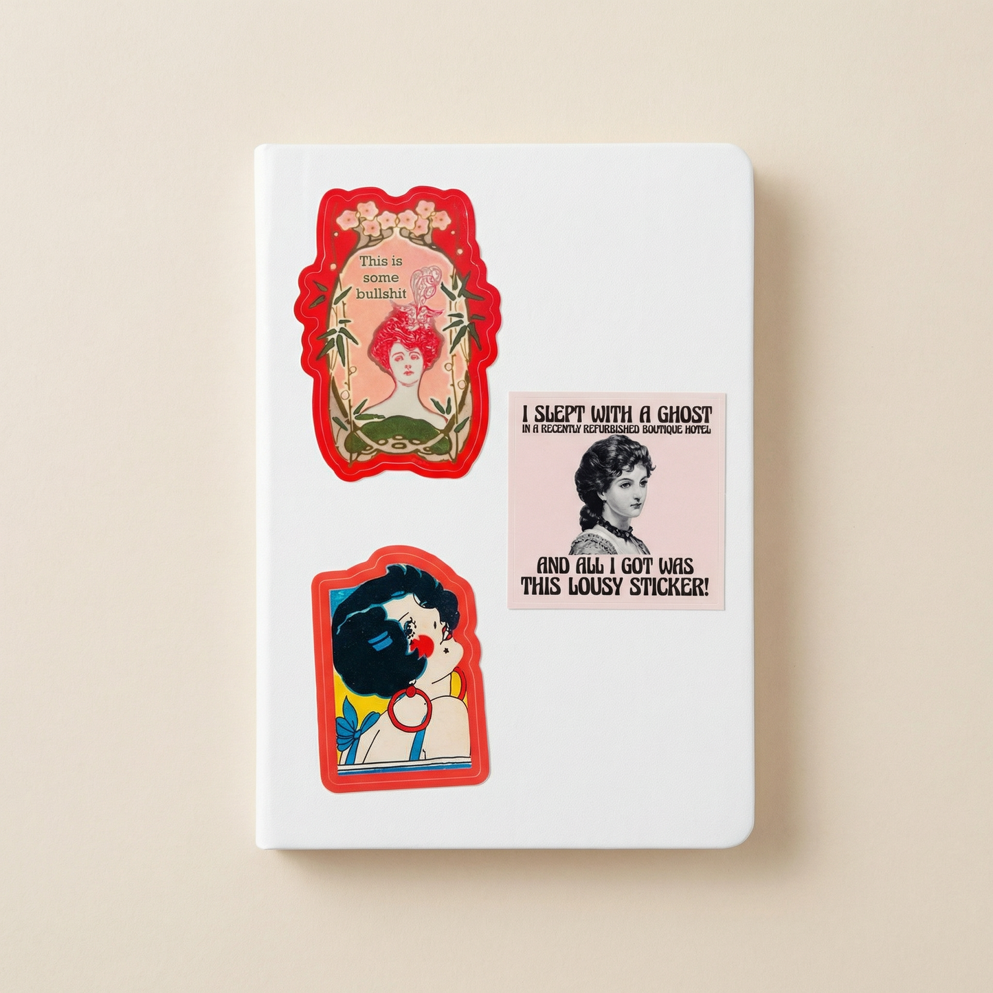 New Wave Babe with Hoop Earring 3 Inch Art Deco Flapper Sticker | 1930s Vintage Vinyl Decal