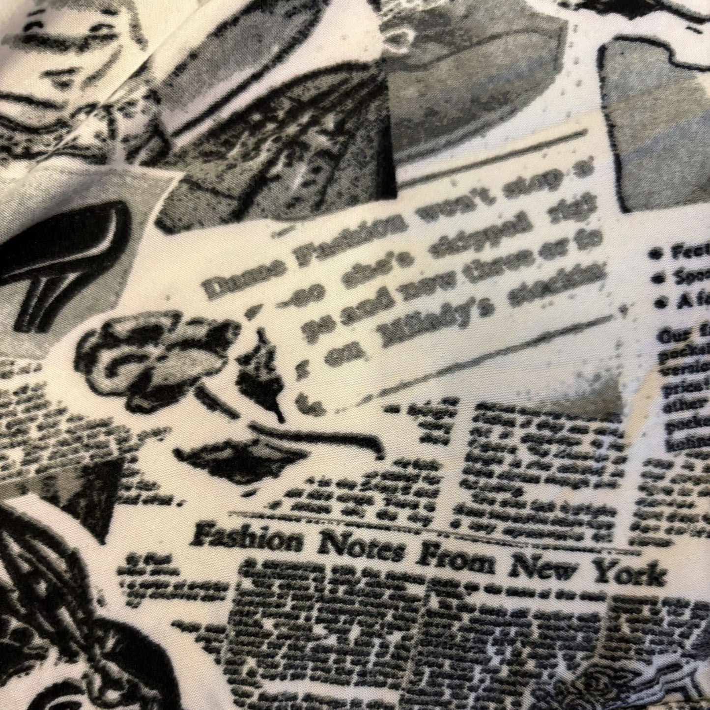 Newspaper Print Long Sleeve Mock Neck Crop Top | Trendy Fitted Graphic Top [SM–XL]