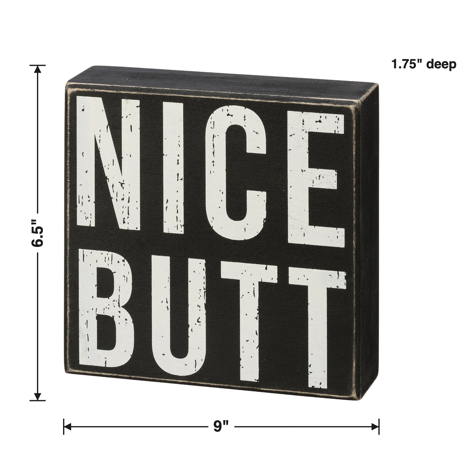 Nice Butt Box Sign size chart