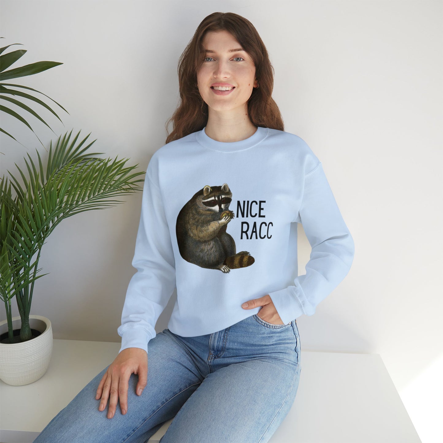 Nice Racc Unisex Heavy Blend™ Crewneck Sweatshirt Sizes SM-5XL | Plus Size Available