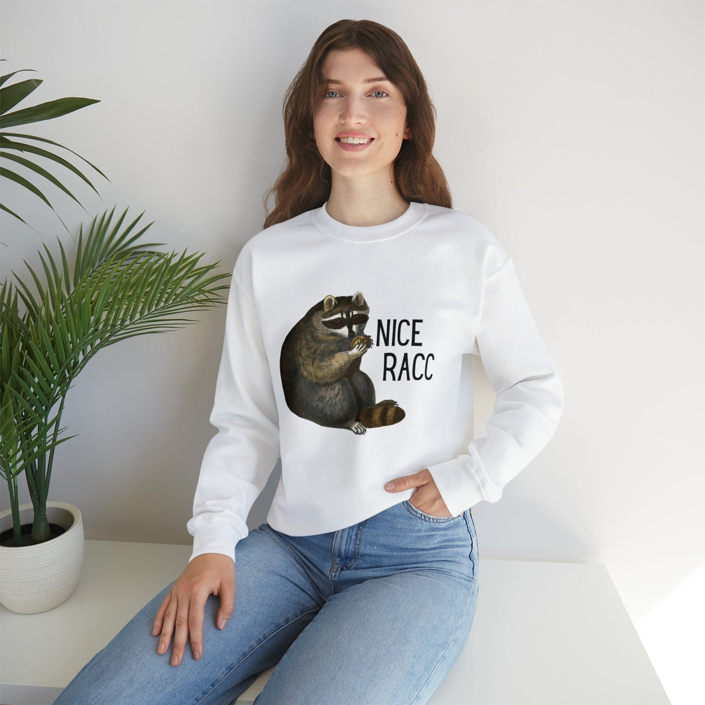 Nice Racc Unisex Heavy Blend™ Crewneck Sweatshirt Sizes SM-5XL | Plus Size Available