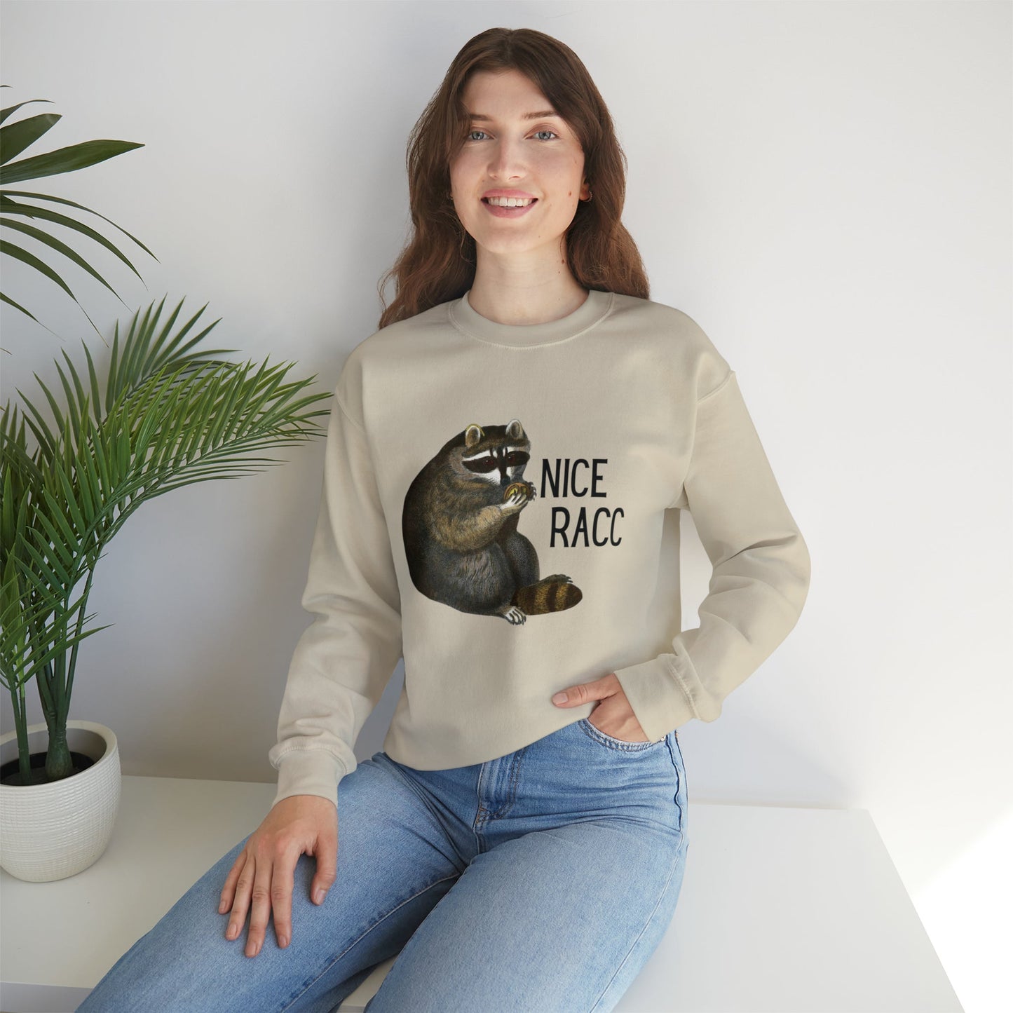 Nice Racc Unisex Heavy Blend™ Crewneck Sweatshirt Sizes SM-5XL | Plus Size Available