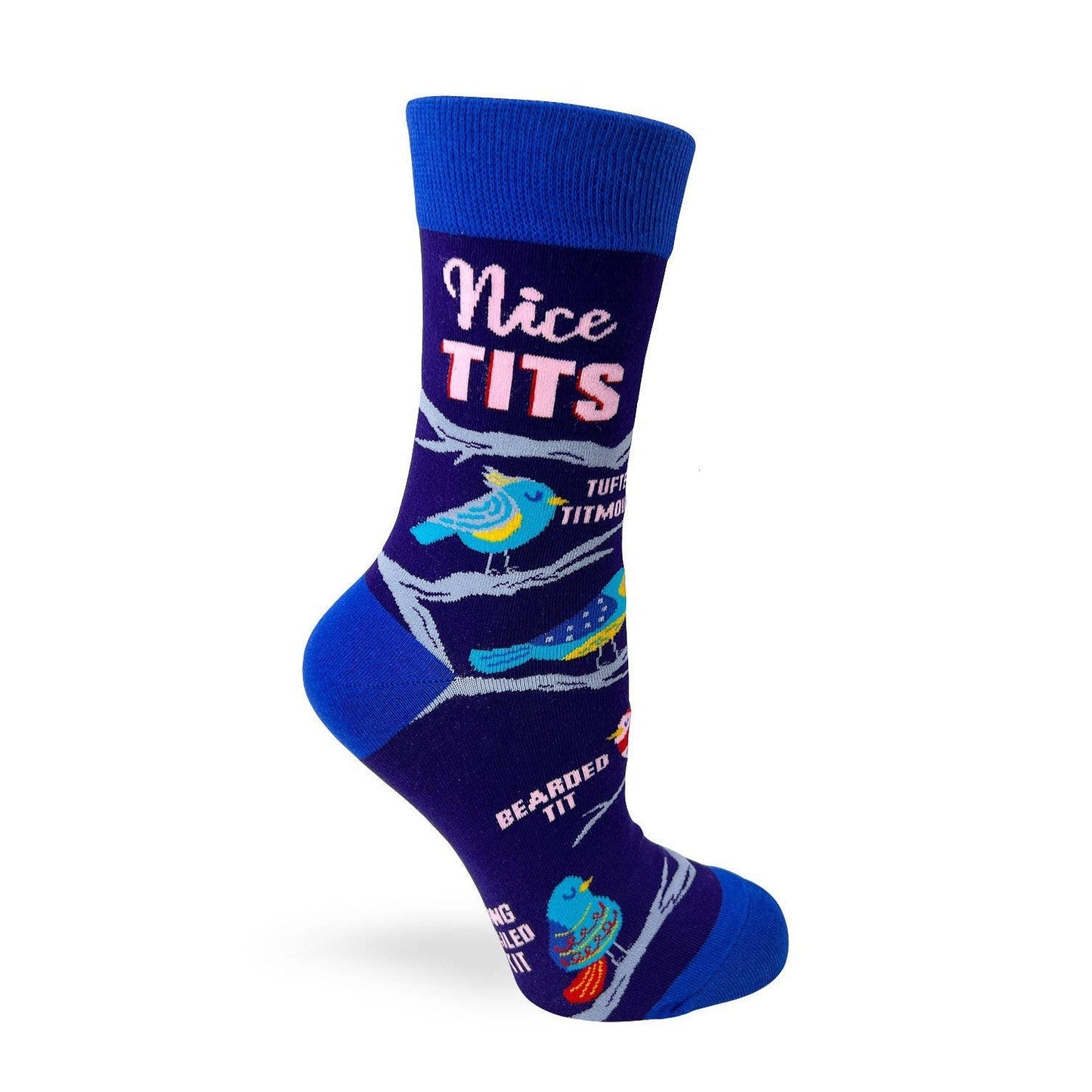 Nice Tits Ladies' Novelty Crew Socks | Blue Birds