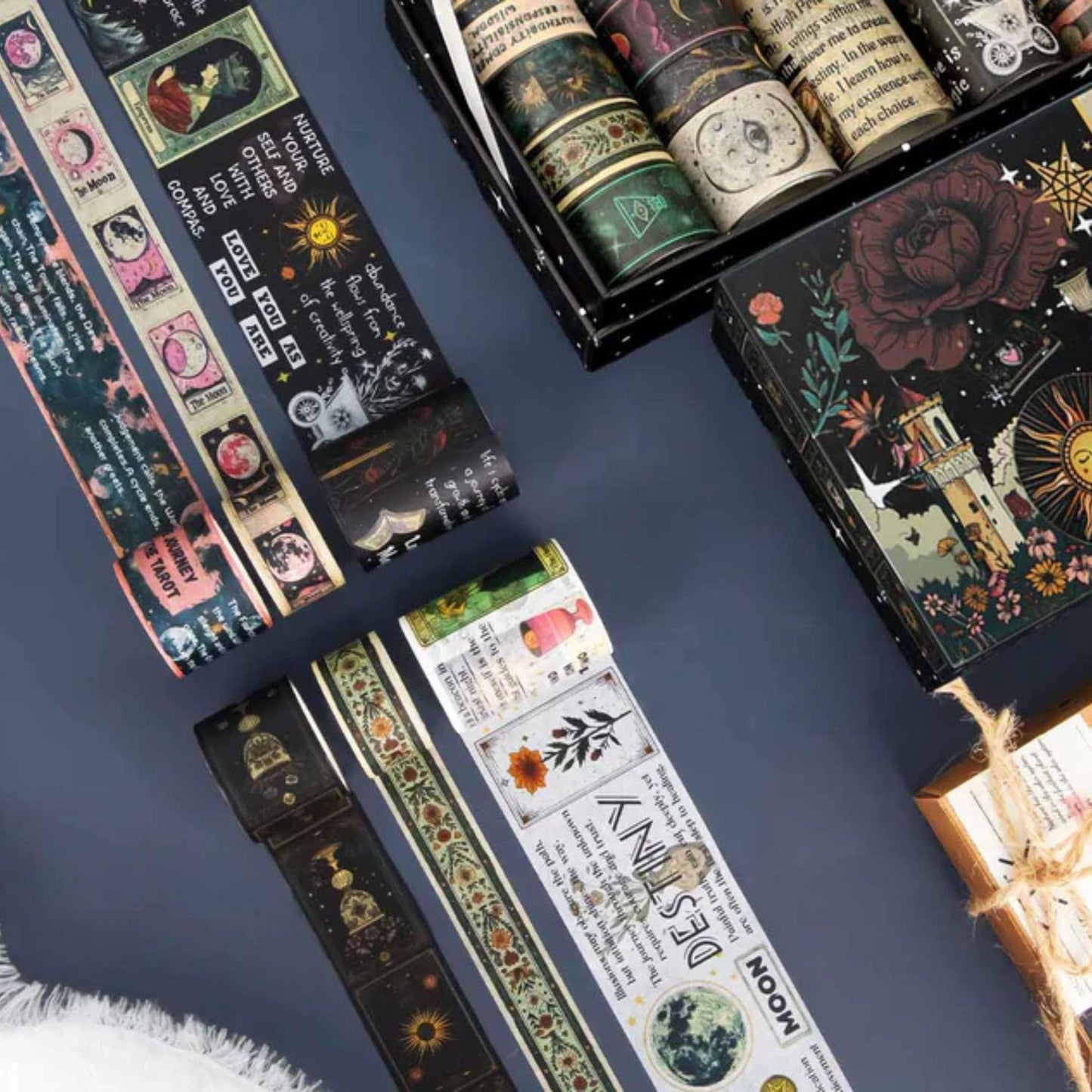 Night of Astrology Washi Tape Set | 29 Rolls Celestial & Tarot Themed Decorative Craft Tape