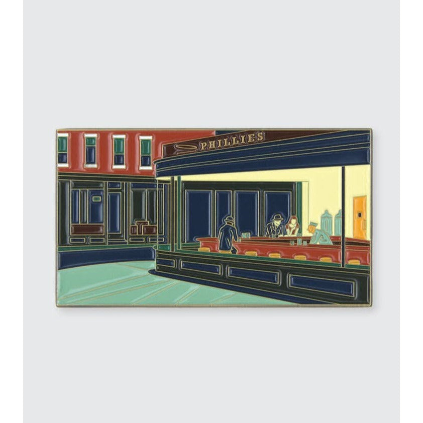 Nighthawks Extra Large Statement Enamel Pin | Restaurant Design Soft Lapel Pin | 2.25" x 1.23"