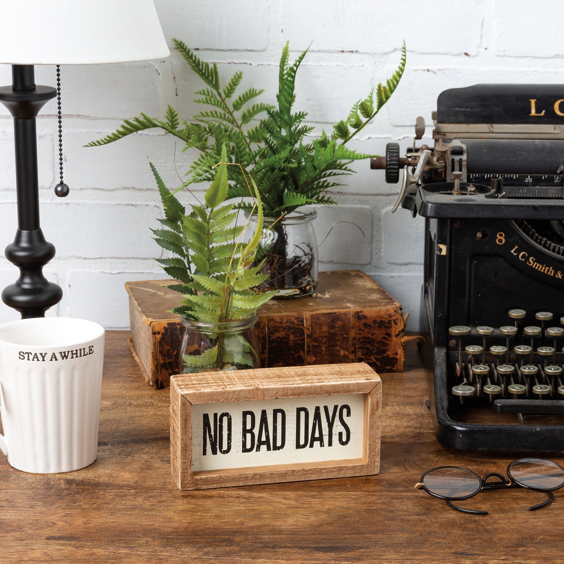 No Bad Days Wooden Inset Box Sign | Rustic Farmhouse
