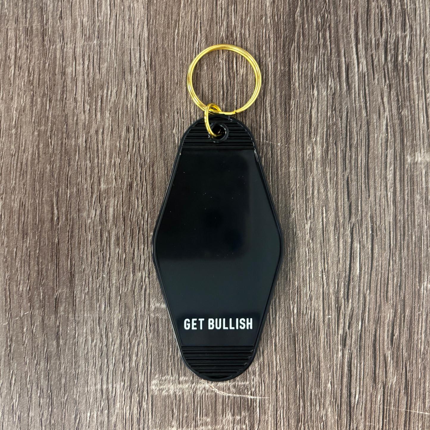 No Gods No Theocrats No Patriarchs Motel Style Keychain in Black