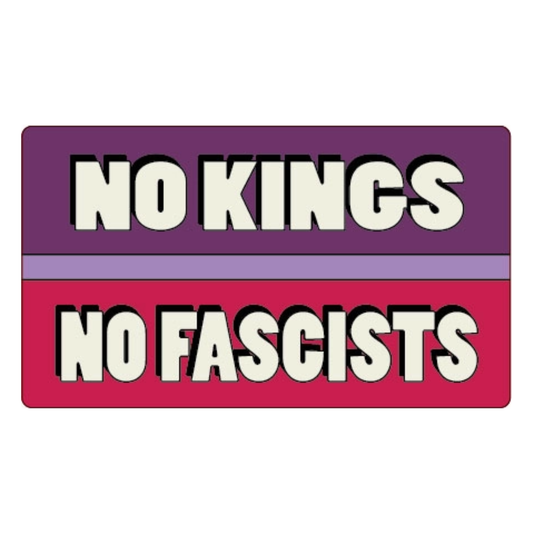 No Kings No Fascists Vinyl Sticker | Rectangular Decal | 2.4" x 1.3"
