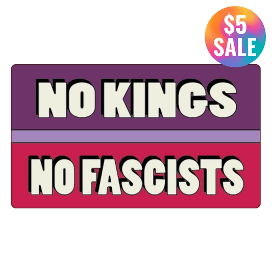 No Kings No Fascists Vinyl Sticker | Rectangular Decal | 2.4" x 1.3"