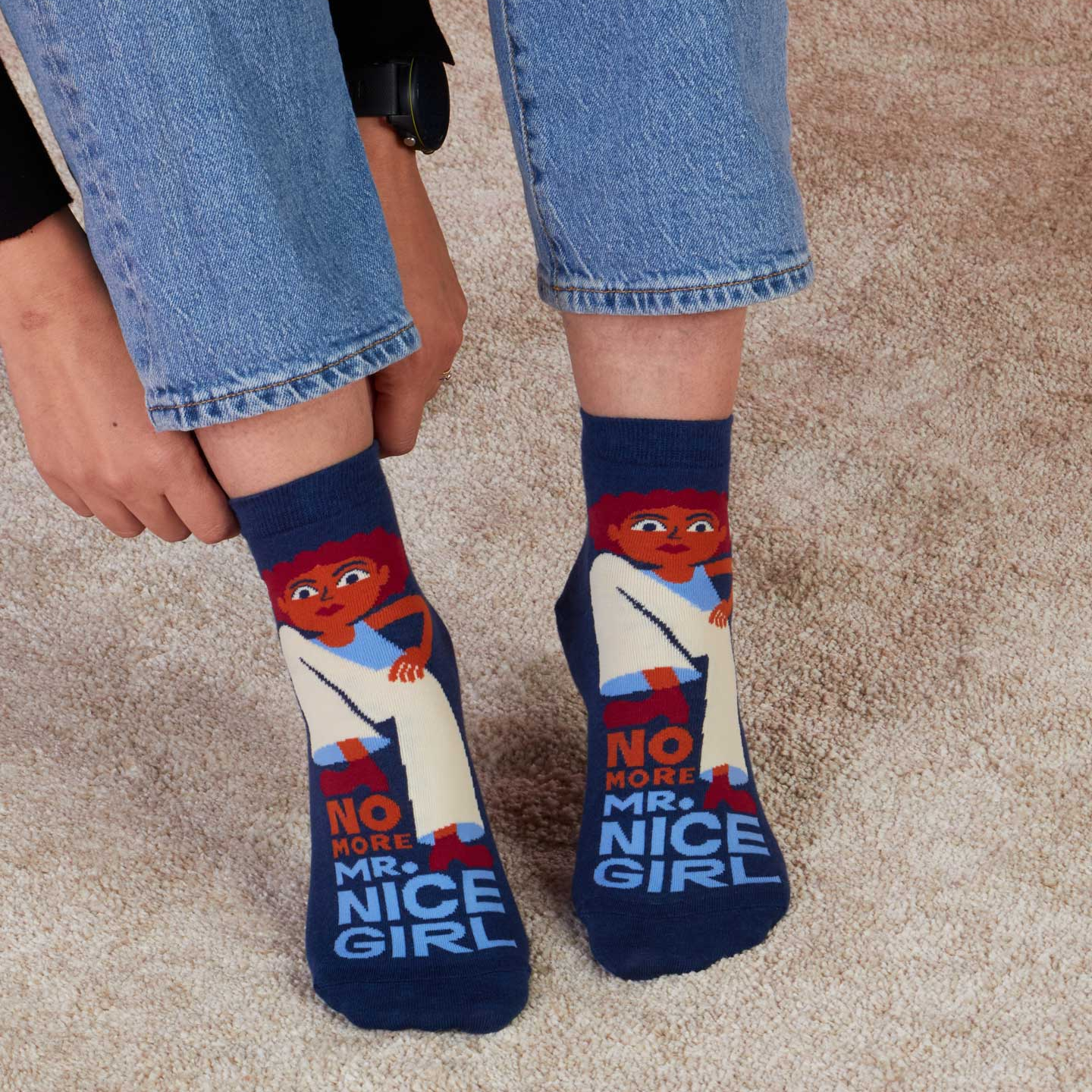 No More Mr. Nice Girl Women's Ankle Socks | BlueQ at GetBullish