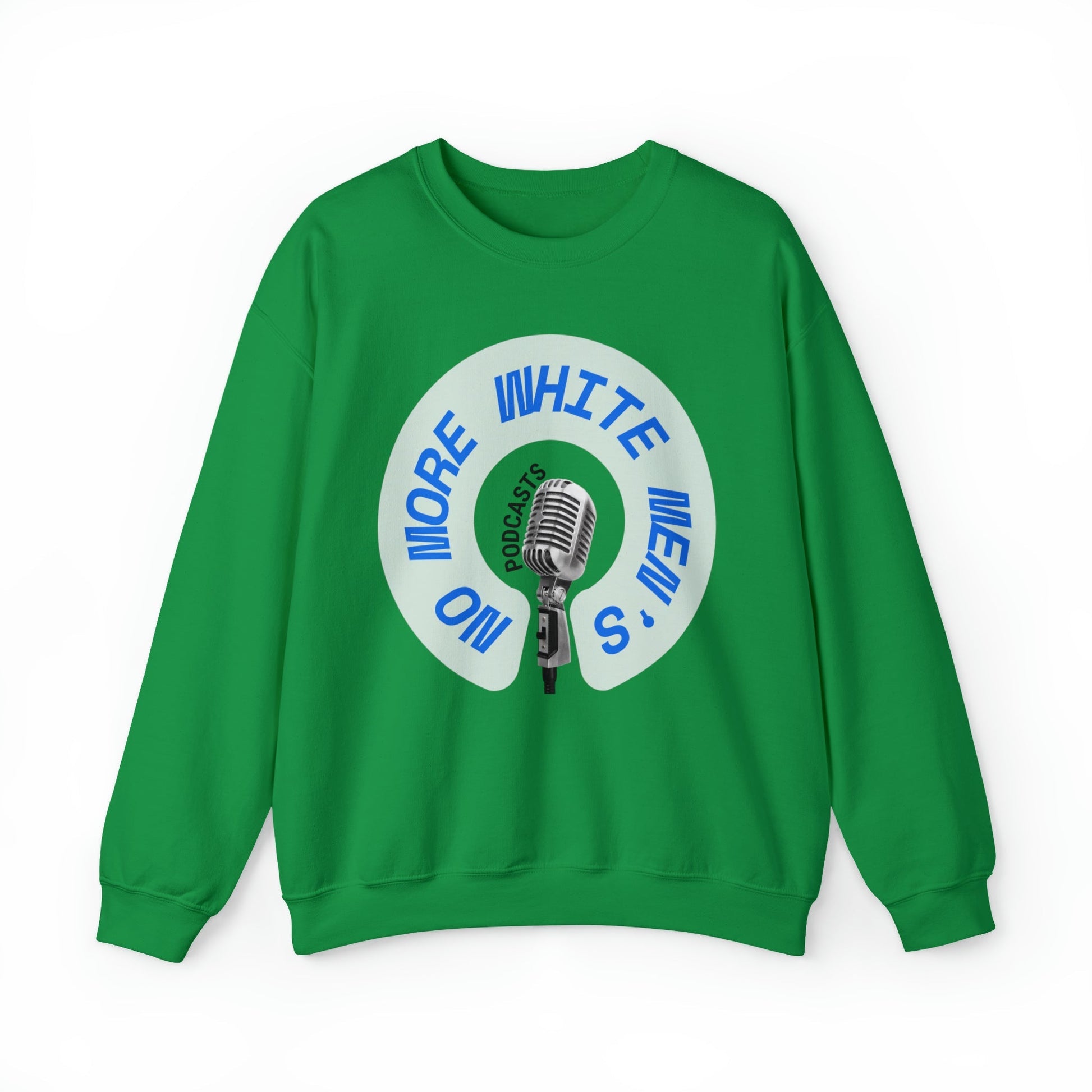 No More White Men's Podcasts Unisex Heavy Blend™ Crewneck Sweatshirt Sizes SM-5XL | Plus Size Available