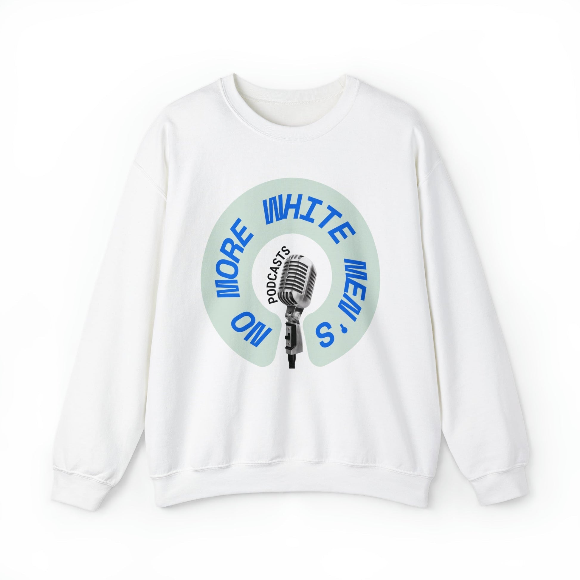 No More White Men's Podcasts Unisex Heavy Blend™ Crewneck Sweatshirt Sizes SM-5XL | Plus Size Available