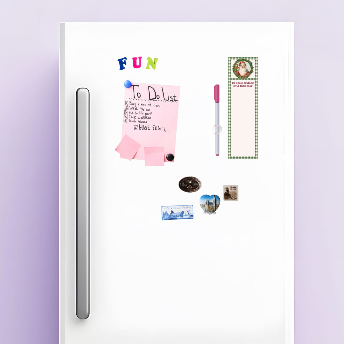No One's Getting Shit This Year Magnetic List Pad Santa in a Wreath | Seasonal Notepad-Primitives by Kathy-The Bullish Store