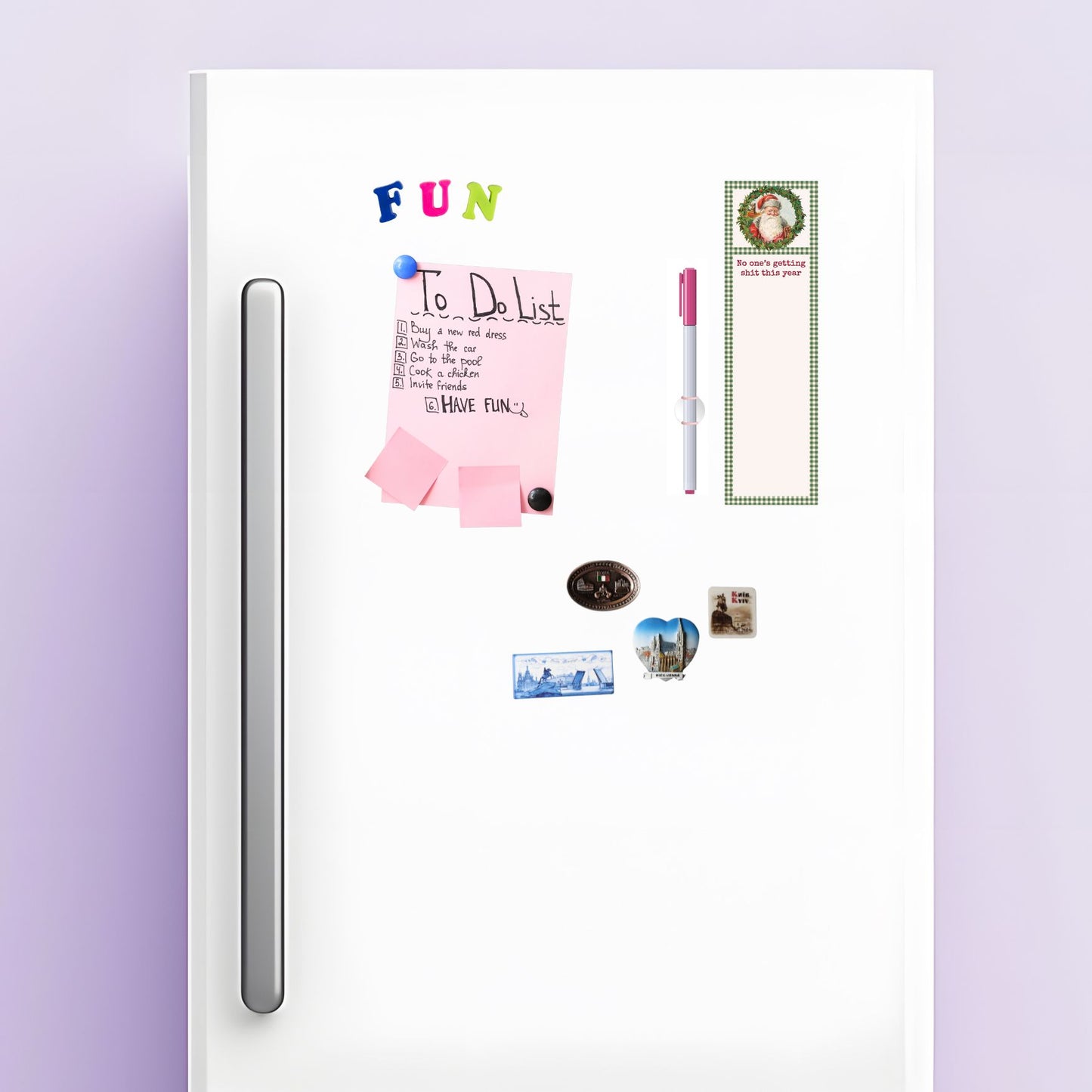 No One's Getting Shit This Year Magnetic List Pad Santa in a Wreath | Seasonal Notepad