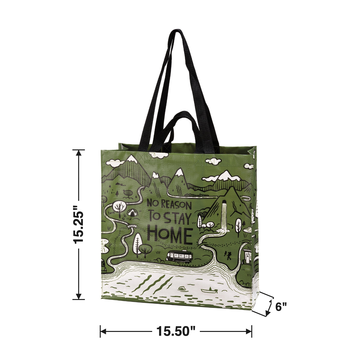 Size chart — 15.50" W x 15.25" H x 6" D