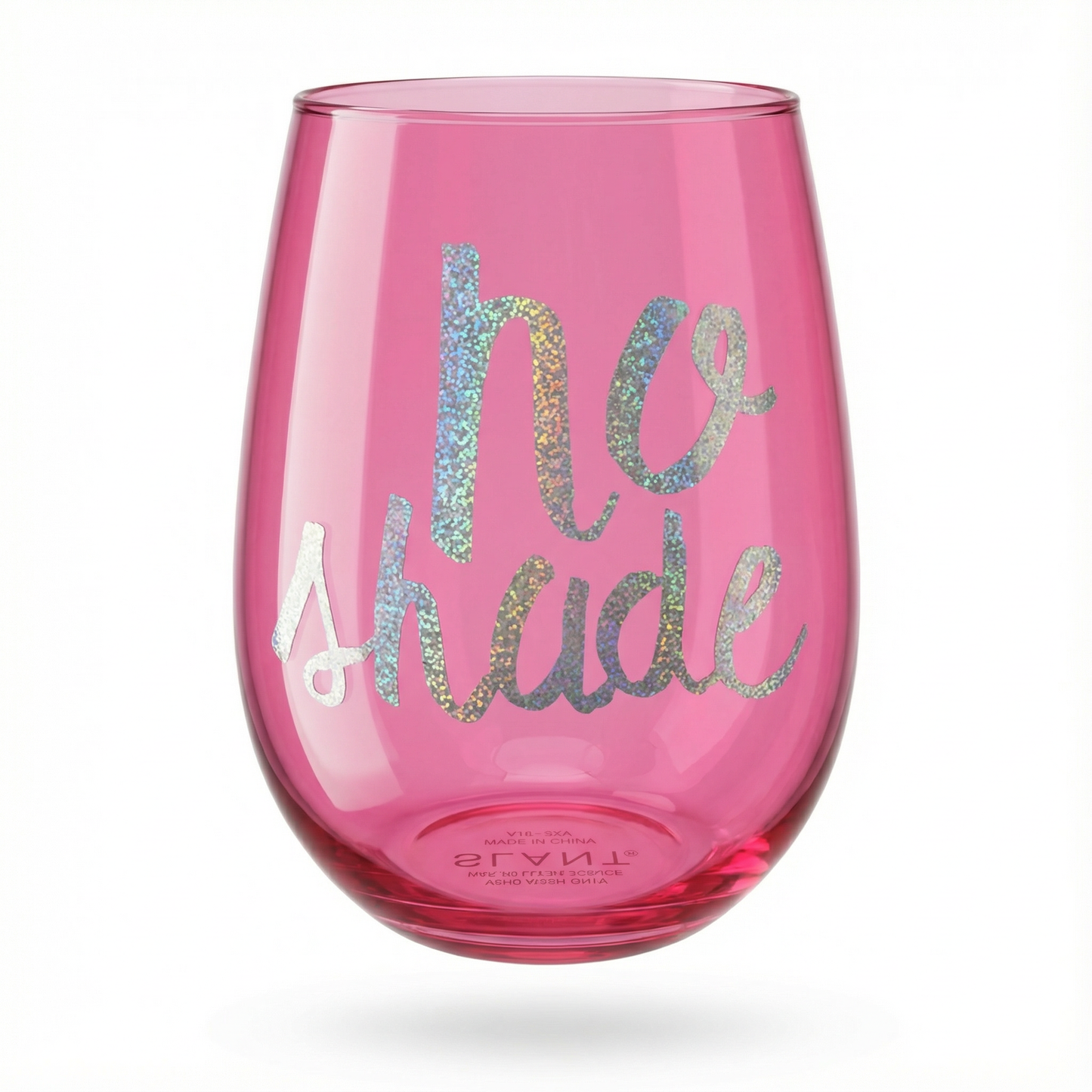 No Shade Jumbo Stemless Wine Glass in Tinted Bright Pink | 30oz Holds a Full Bottle of Wine