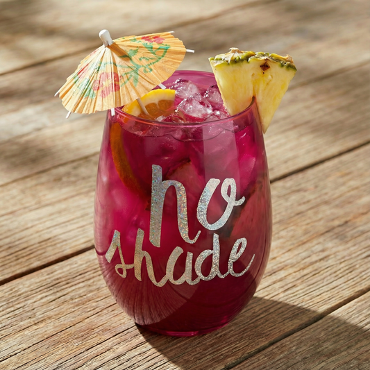 No Shade Jumbo Stemless Wine Glass in Tinted Bright Pink | 30oz Holds a Full Bottle of Wine