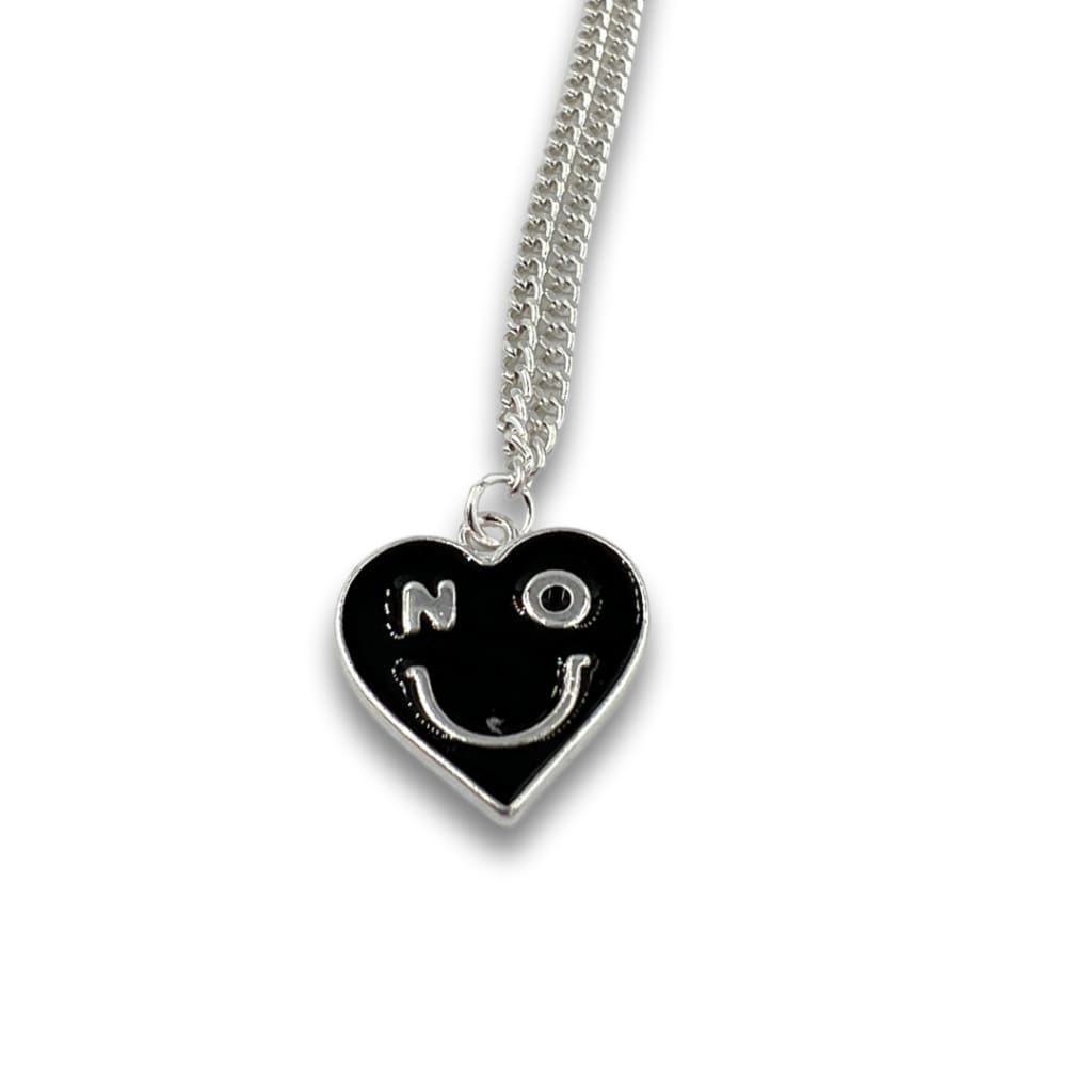 'No' Smiley Necklace | Snarky Heart Shape Charm Pendant