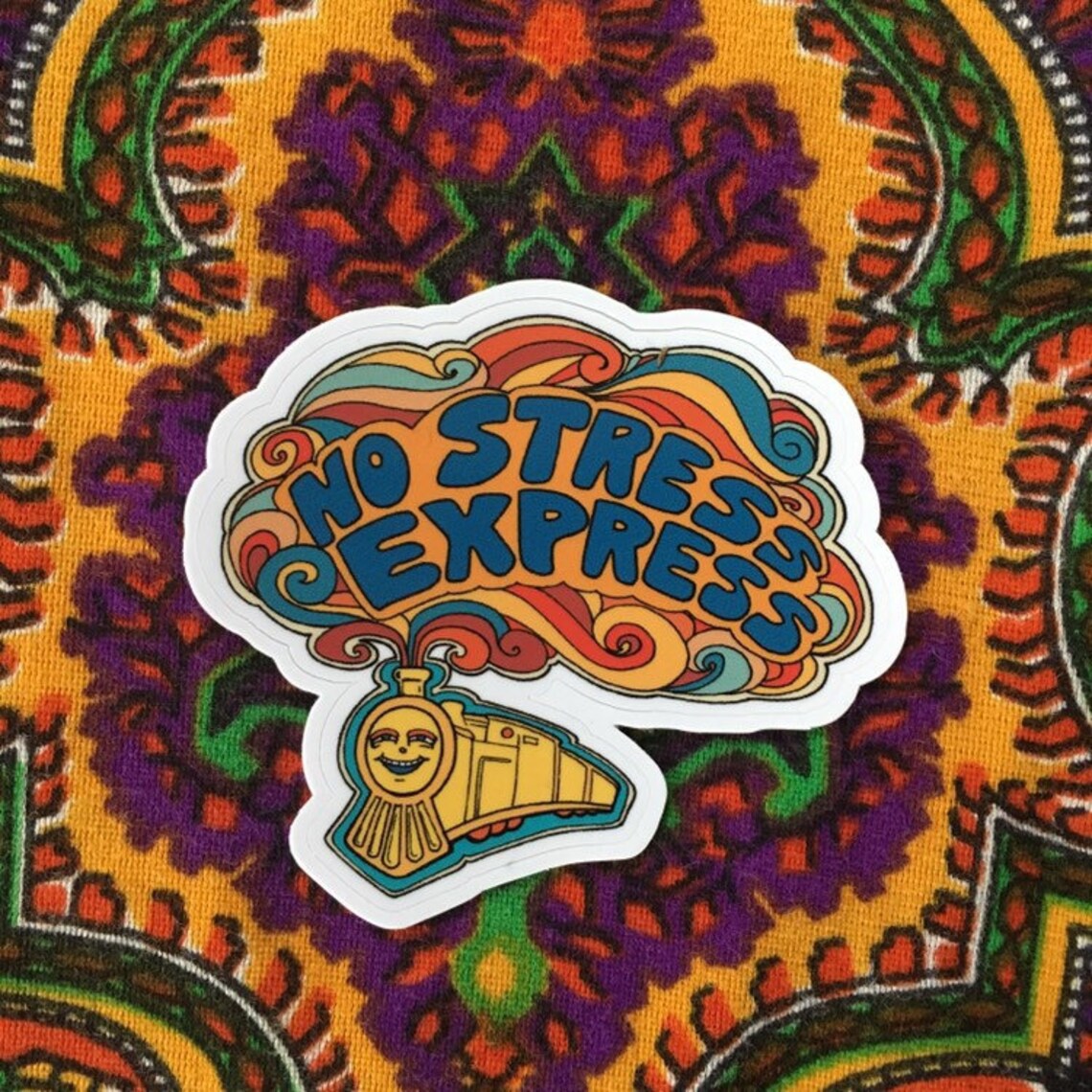 No Stress Express Train Vinyl Sticker | 3"