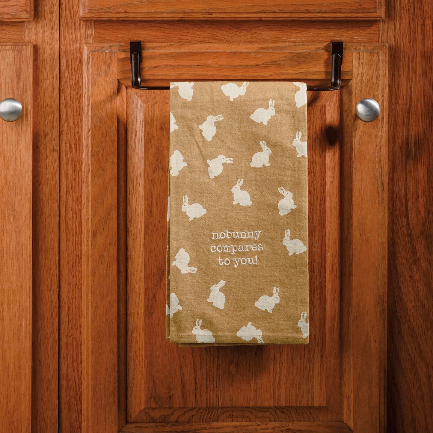 Nobunny Compares To You Dish Cloth Towel | Cotten Linen Novelty Tea Towel | Cute Kitchen Hand Towel | 20" x 26"