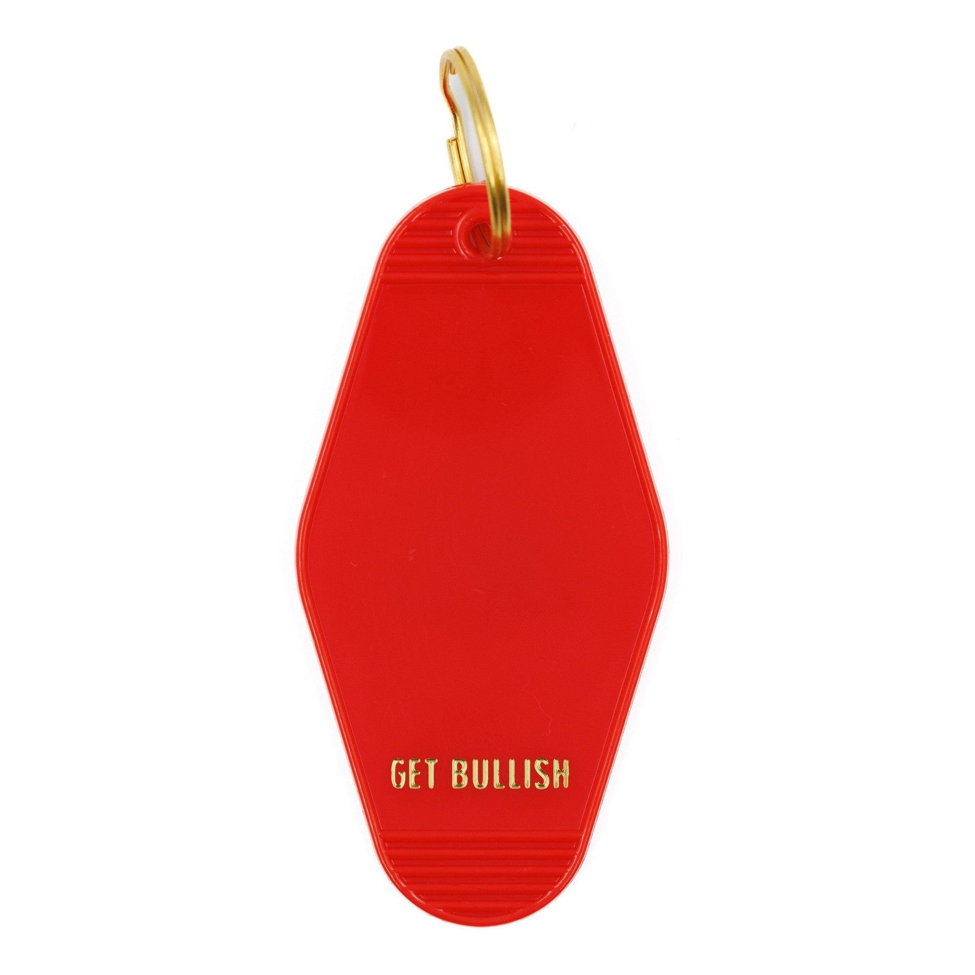 Nonbinary Space Communist Motel Style Keychain in Red and Gold