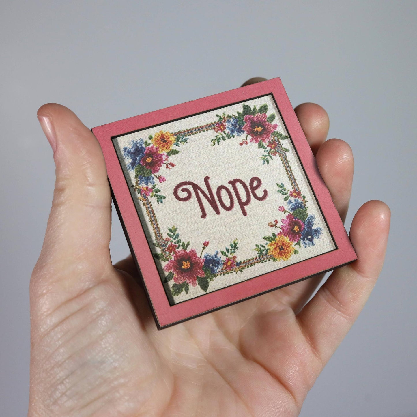 Nope Funny Wooden Magnet-Bad Betty Greeting Co.-The Bullish Store