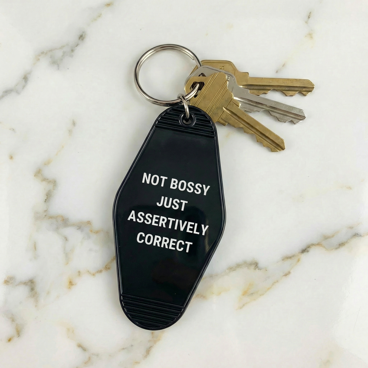 Not Bossy Just Assertively Correct Motel Keychain
