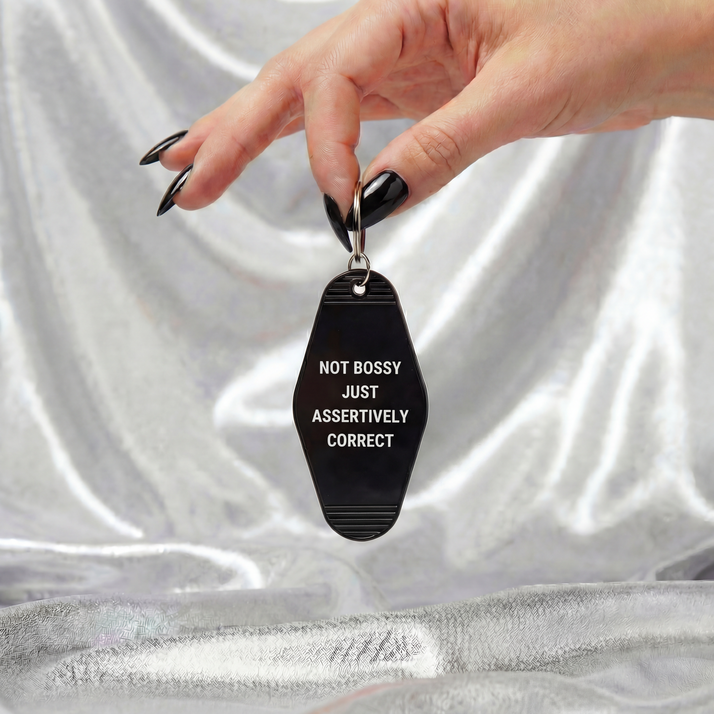 Not Bossy Just Assertively Correct Motel Keychain
