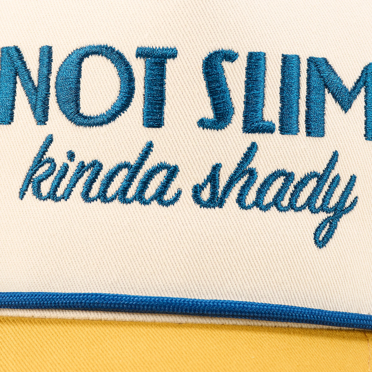 Not Slim Kinda Shady Trucker Hat | Yellow & Cream-Primitives by Kathy-The Bullish Store