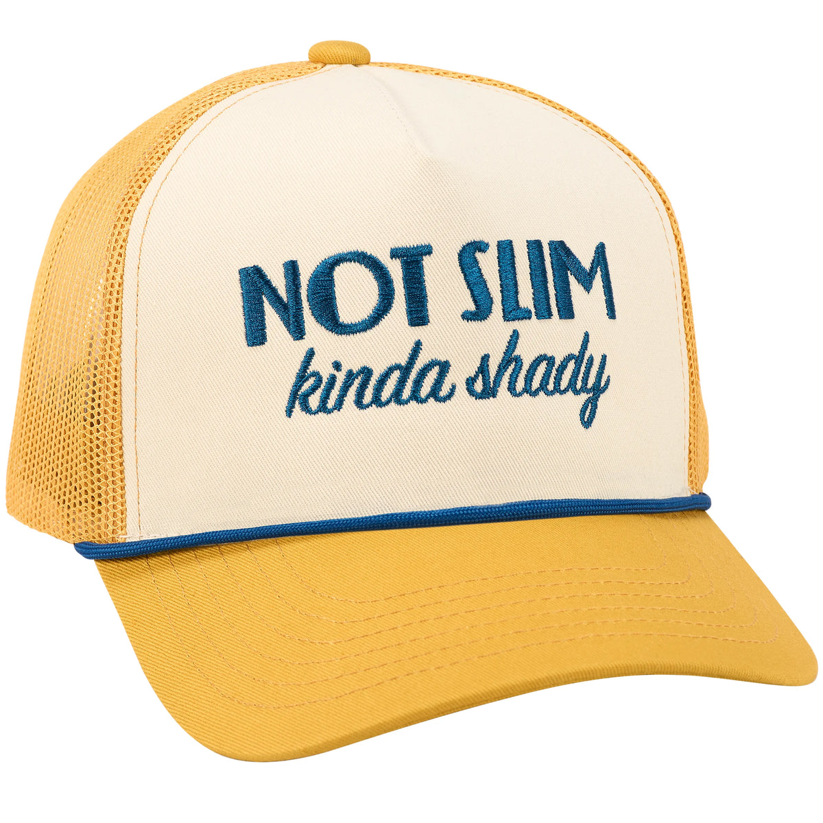 Not Slim Kinda Shady Trucker Hat | Yellow & Cream-Primitives by Kathy-The Bullish Store