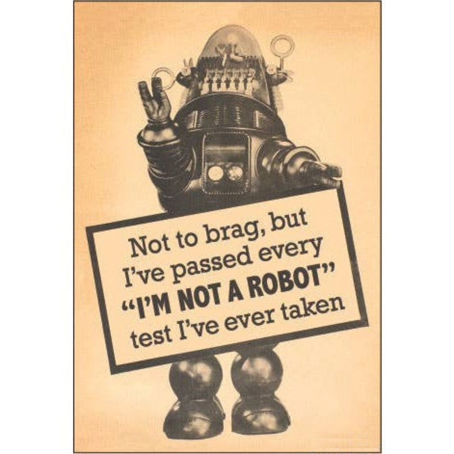 Not To Brag But I've Passed Every "I'm Not A Robot" Test Rectangular Magnet | Magnetic Surface Magnet Decor | 3" x 2"-Ephemera-The Bullish Store