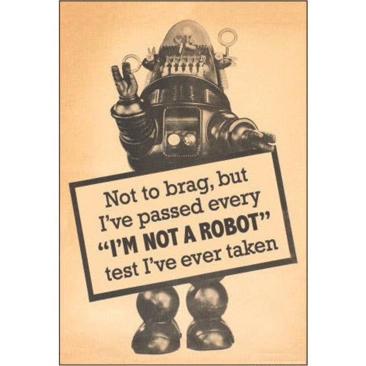 Not To Brag But I've Passed Every "I'm Not A Robot" Test Rectangular Magnet | Magnetic Surface Magnet Decor | 3" x 2"-Ephemera-The Bullish Store