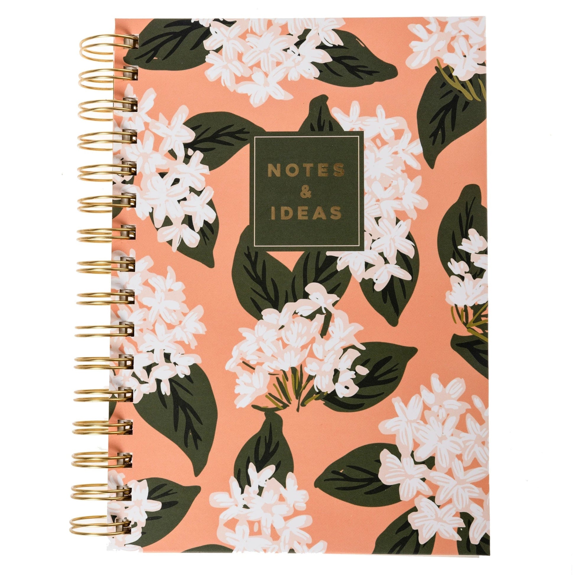 Notes & Ideas Jasmine Flowers Spiral Hard Cover Journal | 160 Ruled Pages Spiral-bound Notebook | 6.25"x 8.25"