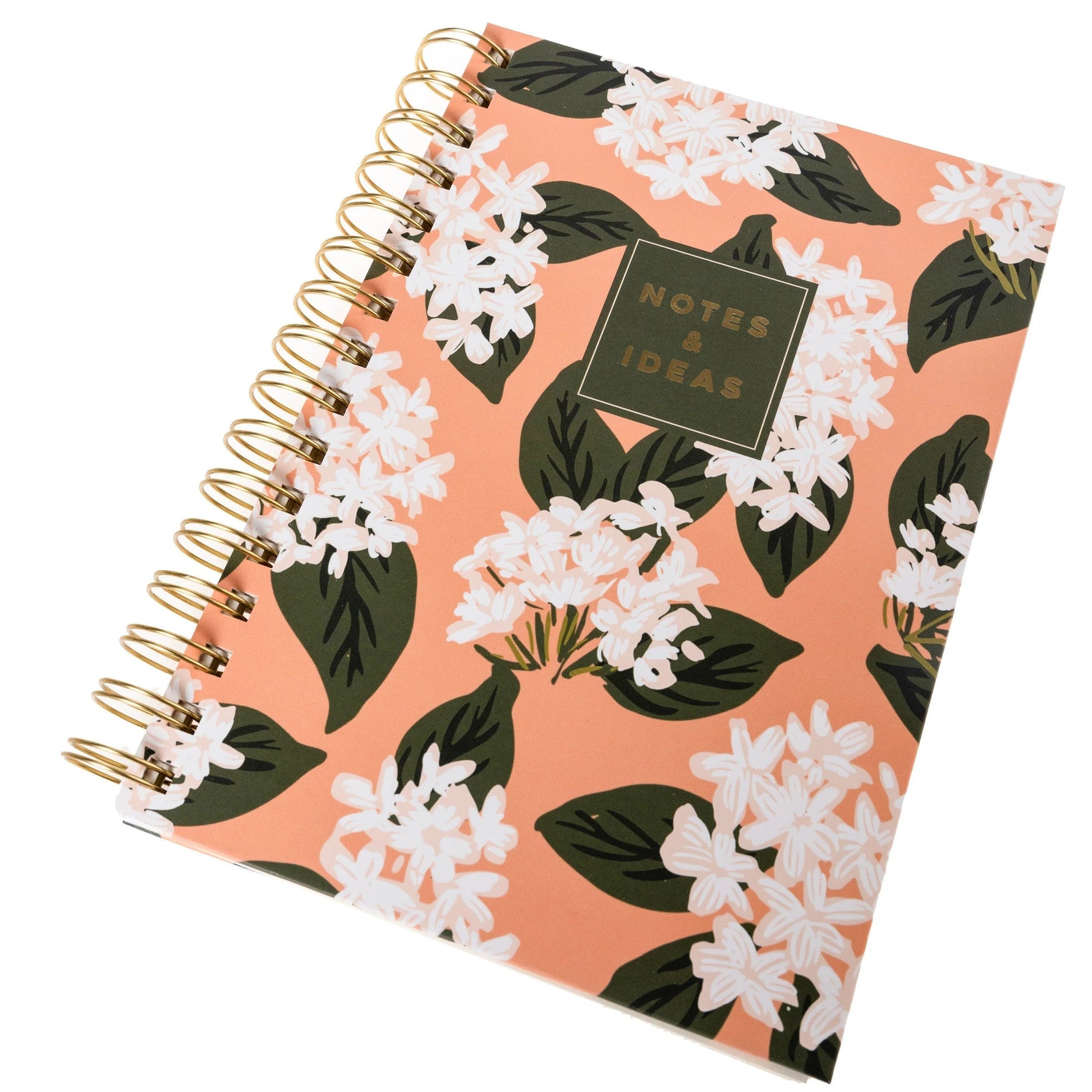 Notes & Ideas Jasmine Flowers Spiral Hard Cover Journal | 160 Ruled Pages Spiral-bound Notebook | 6.25"x 8.25"