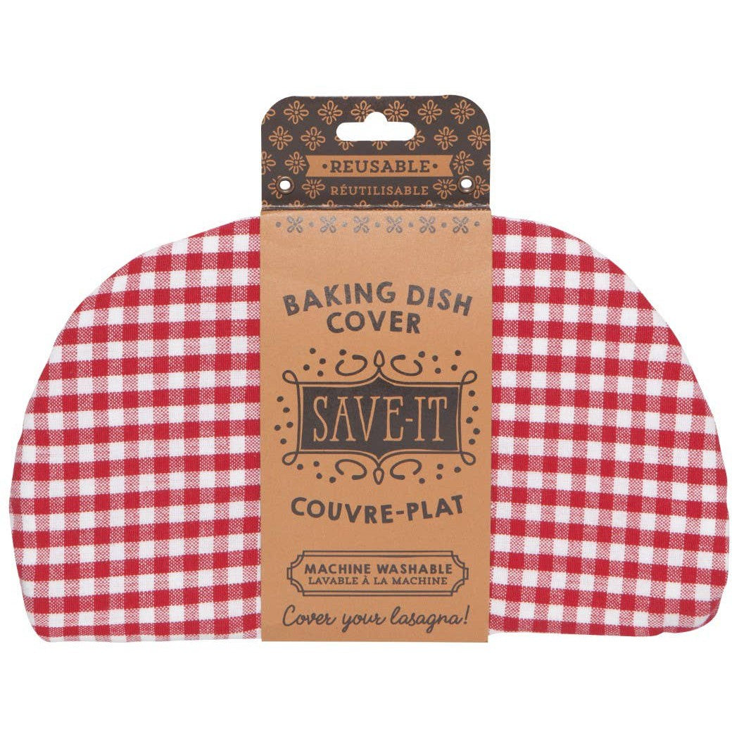 Now Designs Gingham Baking Dish Cover 9" x 13" | Reusable Cloche