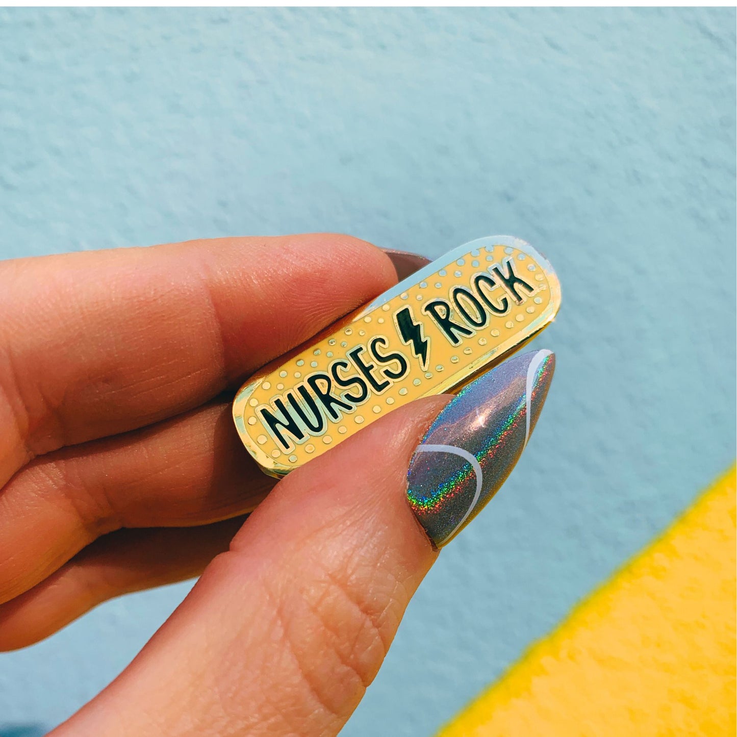 Nurses Rock Enamel Pin on Gift Card for Lapel, Backpack, Purse, Lanyard, Jacket