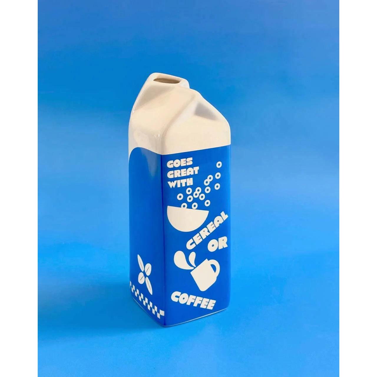 Oat Milk Carton Vase | Modern Shelf & Table Decor
