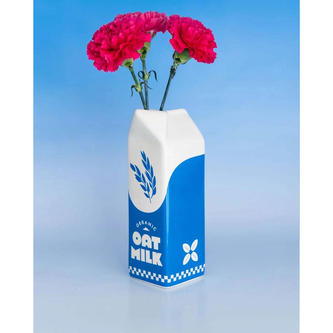 Oat Milk Carton Vase | Modern Shelf & Table Decor