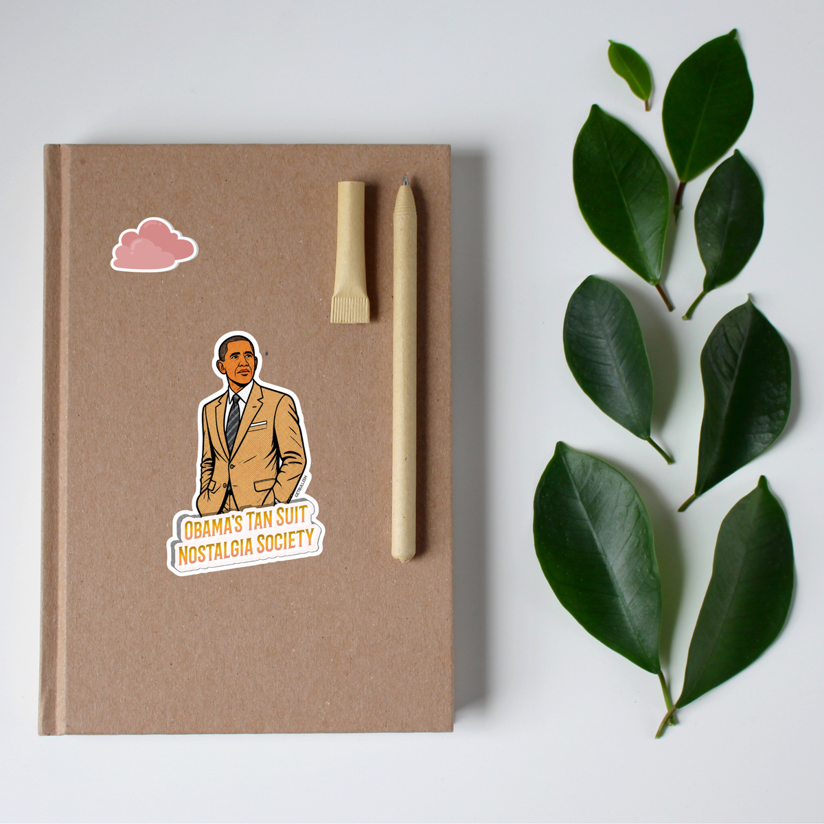Obama's Tan Suit Nostalgia Society Die Cut Sticker | 3.1" x 2.0"-GetBullish-The Bullish Store