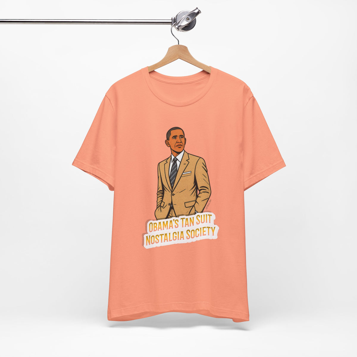 Obama's Tan Suit Nostalgia Society  Jersey Short Sleeve Tee [Sizes XS-4XL]
