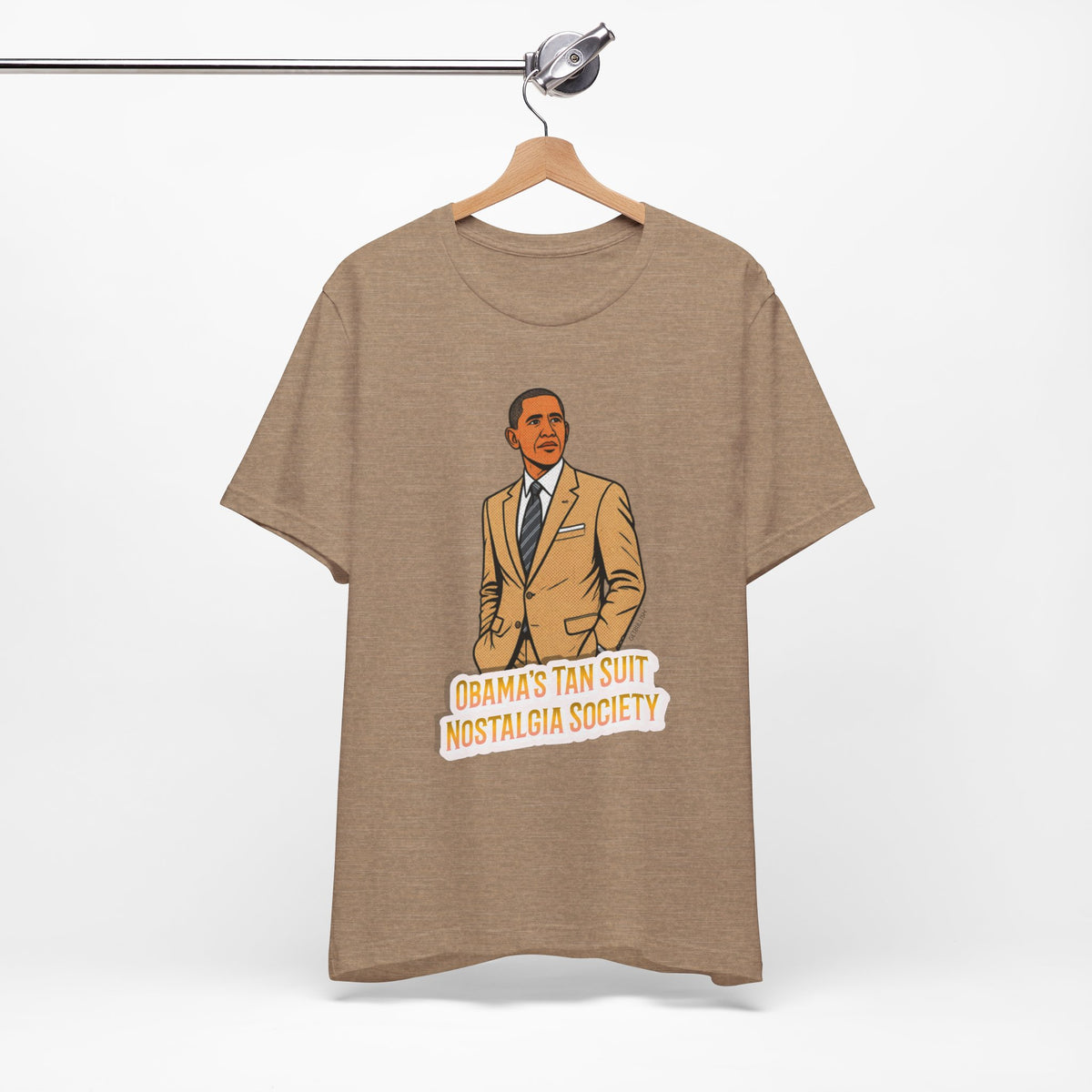 Obama's Tan Suit Nostalgia Society  Jersey Short Sleeve Tee [Sizes XS-4XL]