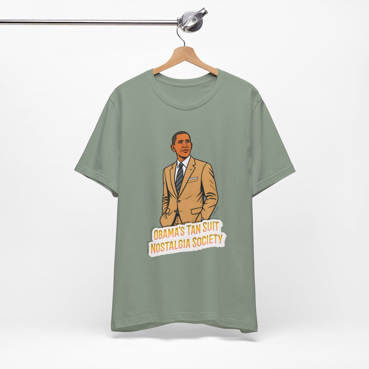 Obama's Tan Suit Nostalgia Society  Jersey Short Sleeve Tee [Sizes XS-4XL]