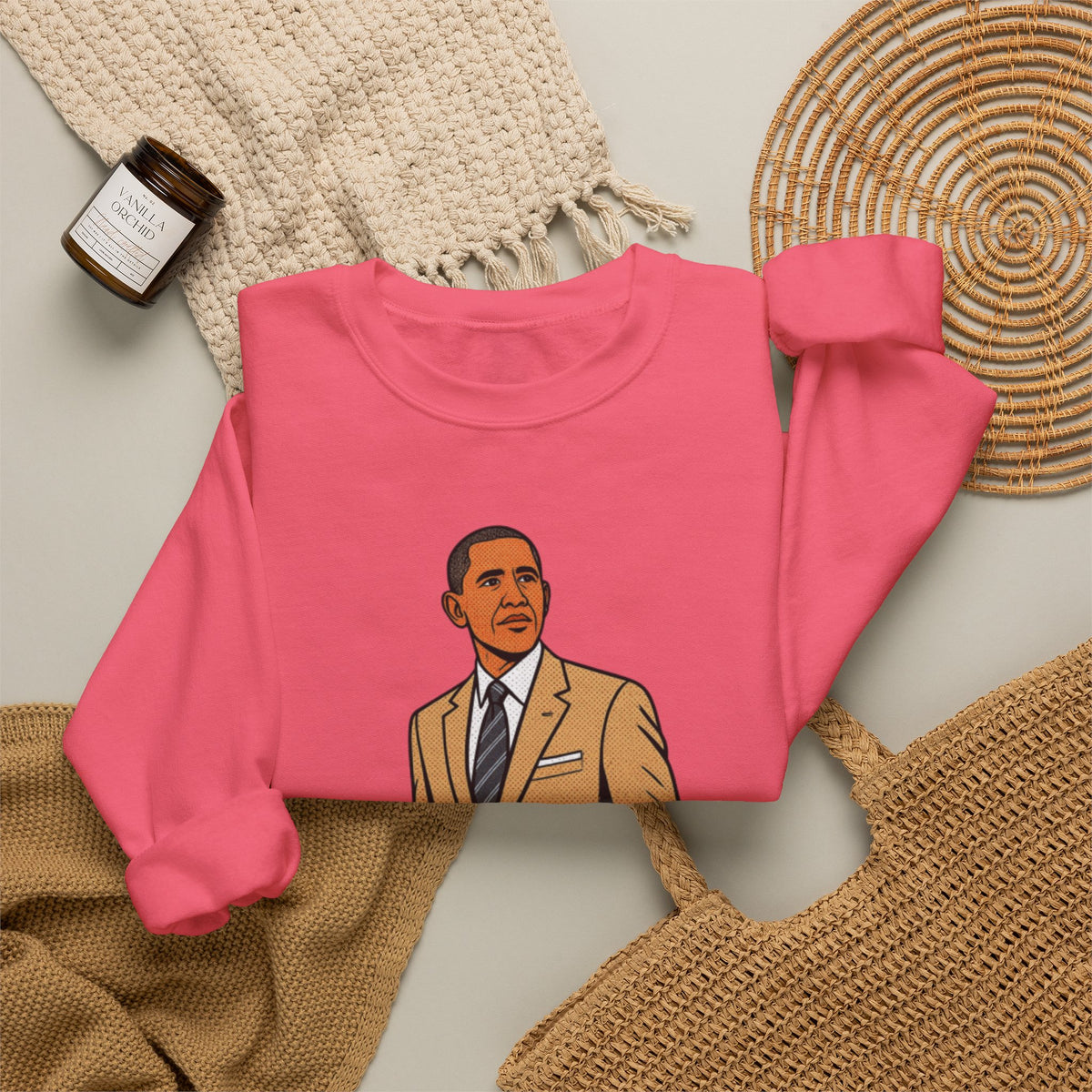 Obama's Tan Suit Nostalgia Society Unisex Heavy Blend™ Crewneck Sweatshirt [Sizes S-5X]-GetBullish-The Bullish Store
