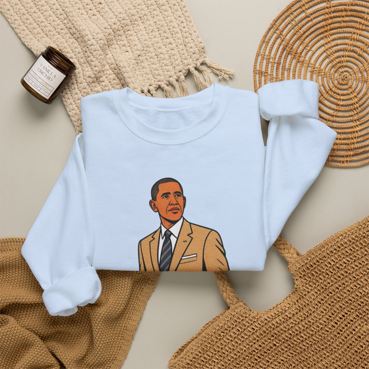Obama's Tan Suit Nostalgia Society Unisex Heavy Blend™ Crewneck Sweatshirt [Sizes S-5X]-GetBullish-The Bullish Store
