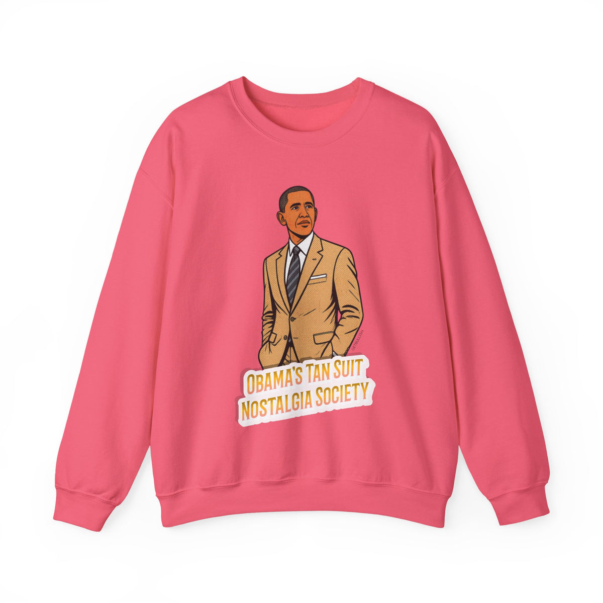 Obama's Tan Suit Nostalgia Society Unisex Heavy Blend™ Crewneck Sweatshirt [Sizes S-5X]-GetBullish-The Bullish Store