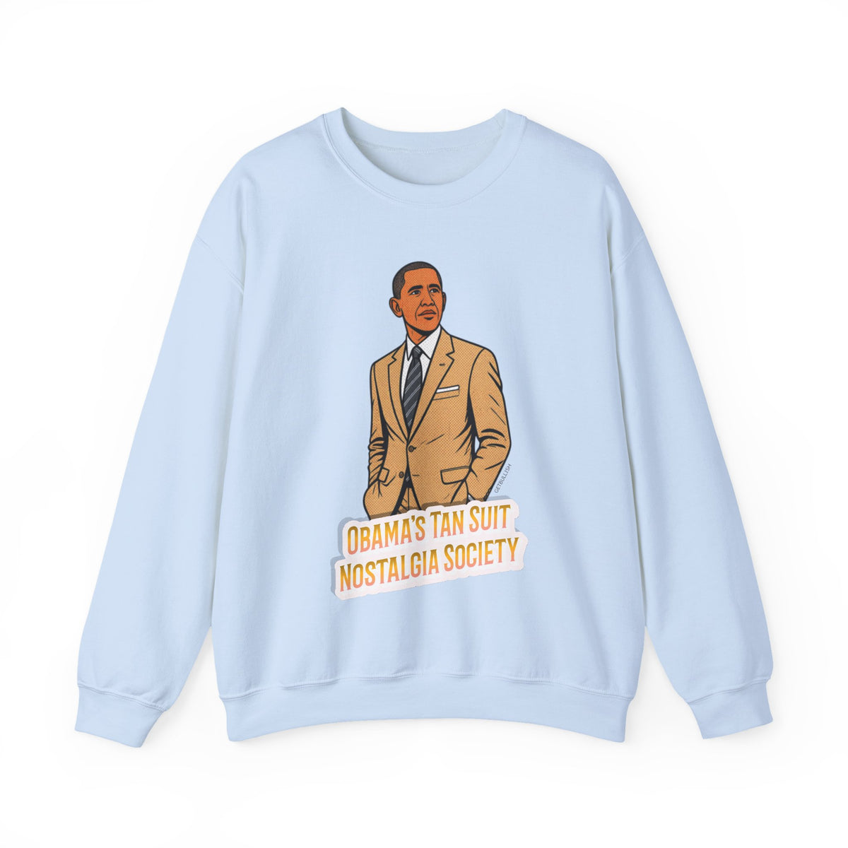 Obama's Tan Suit Nostalgia Society Unisex Heavy Blend™ Crewneck Sweatshirt [Sizes S-5X]-GetBullish-The Bullish Store