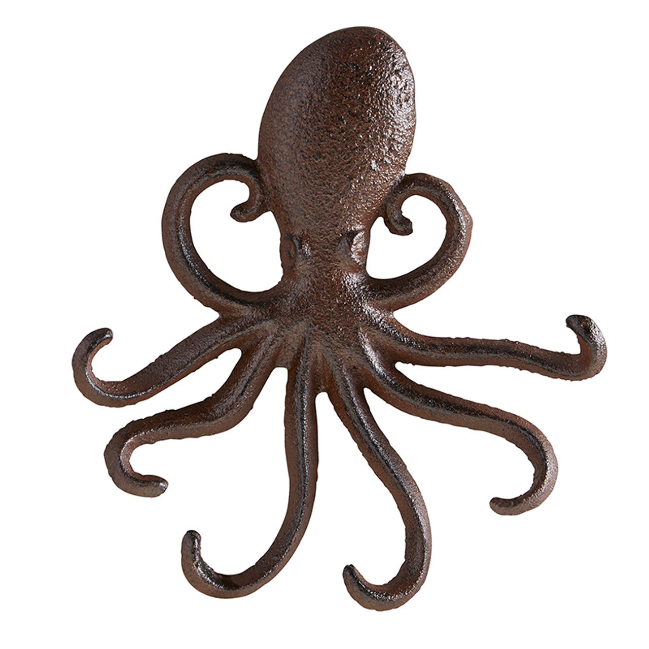 Octopus Cast Iron Hook | Unique Whimsical Decorative Wall Hook | 6.75" x 6"